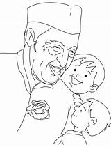 Nehru Jawaharlal Chacha Pencil sketch template