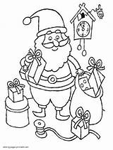 Coloring Santa Pages Book Printable Holiday Kids sketch template