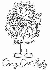 Cat Lady Coloring Embroidery Crazy Pages Clipart Cats Dogs Patterns Urbanthreads Paper Printables Colouring Dog Library Hand Cliparts Clip sketch template