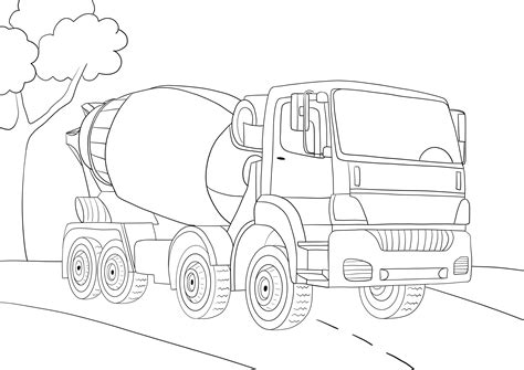 cement truck prize   printable coloring page wecoloringpage
