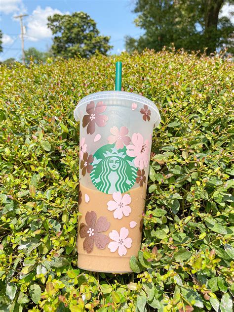Pink Cherry Blossom Flowers Starbucks Cup T For Daisy Etsy