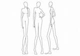 Fashion Blank Croquis Sketches Female Vector Sketch Dress Poses sketch template