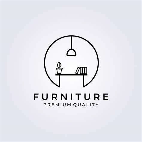 furniture logo vector illustration design furniture emblem badge simple logo element