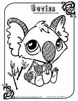 Coloring Pages Koala Cuties Cute Baby Printable Heather Pet Shop Littlest Animals Animal Color Clipart Sheets Kids Creative Tegninger Lps sketch template