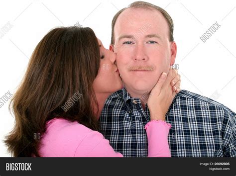 Woman Kissing Man On Image And Photo Free Trial Bigstock