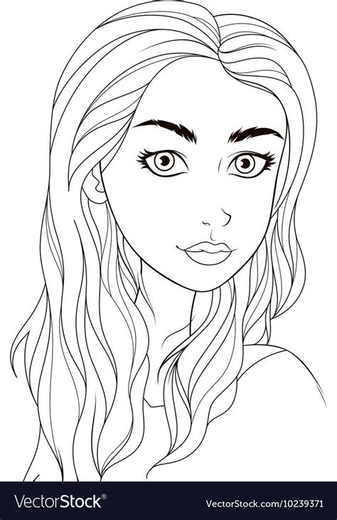 pattern  coloring book beautiful girl coloring page  beginners