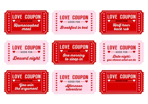 Free Printable Love Coupons For Couples On Valentine S Day