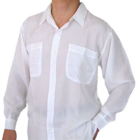 men s white 100 silk shirt large item 205