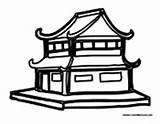 Japanese Coloring Japan Pages House Colormegood Asia sketch template