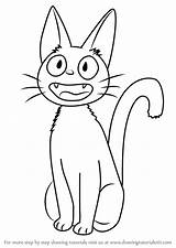 Delivery Jiji Service Drawing Kiki Draw Coloring Pages Kikis Step Ghibli Studio Anime Cat Drawings Easy Sketch Tutorials Cartoon Drawingtutorials101 sketch template