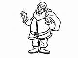 Santa Claus Waving Coloring Pages His Hand sketch template