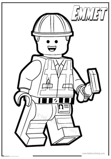 lego  emmet coloring pages  printable coloring pages