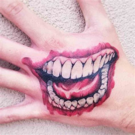 joker smile hand tattoo real  fake edition tattoo glee