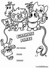Birthday Coloring Invitation Pages Party Animals Card Cards Color Happy Animal Printable Kids Coloriage Print Anniversaire Sheets sketch template