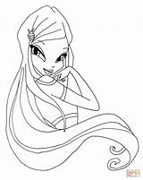 Roxy Coloring Pages Winx Club Printable Drawing Only Categories sketch template