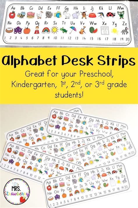 alphabet desk strips   great   primary classroom