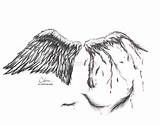Wings Broken Drawing Angel Drawings Paintingvalley sketch template