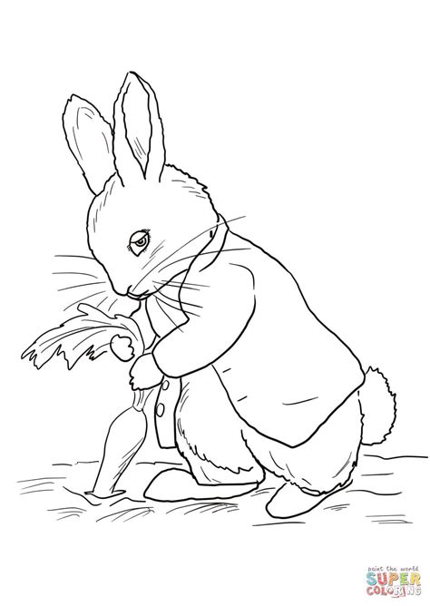 peter rabbit stealing carrots coloring page  printable coloring