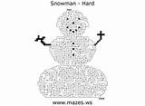 Mazes Snowman sketch template