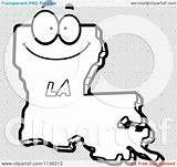 Louisiana State Coloring Cartoon Outlined Character Happy Clipart Vector Cory Thoman sketch template