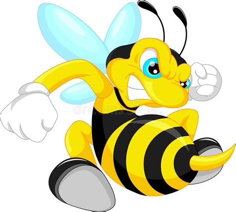 angry bee cartoon stock vector image