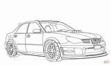 Subaru Wrx Sti Coloring Impreza Pages Car Drawing Template Sketch Printable Cars Race Kids Paper Main sketch template