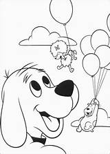 Clifford Coloring Pages Printable Balloons Dog Print Sheets Fly Kids Paint Cartoon Perrito Color 12f0 Colouring Drawings Book Balloon Drawing sketch template