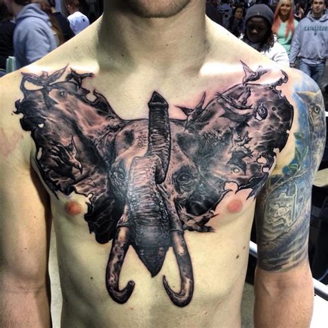 holy impressive elephant chest tattoo elephant tattoos neck tattoo chest tattoo