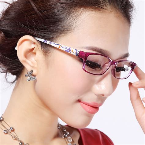 korean female models myopia eyeglass frame glasses ultra light tr90