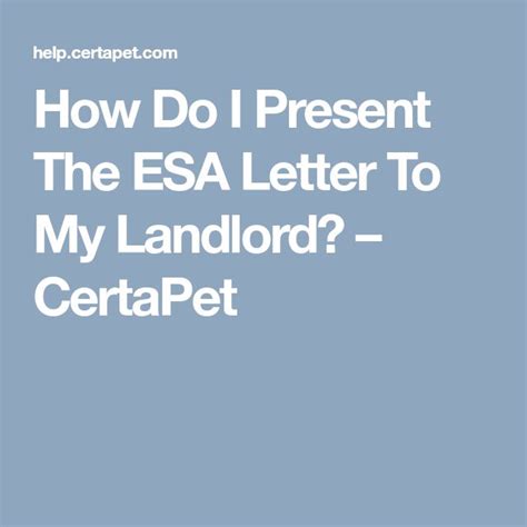present  esa letter   landlord certapet