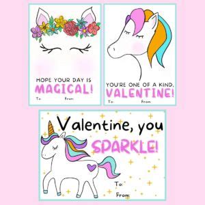 magical unicorn valentines  printable cards  kids originalmom