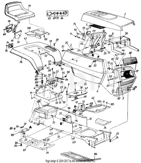 mtd   gt   parts diagram  body assembly