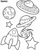 Space Coloring Rocket Planet Crafts Kids Planets Preschool sketch template