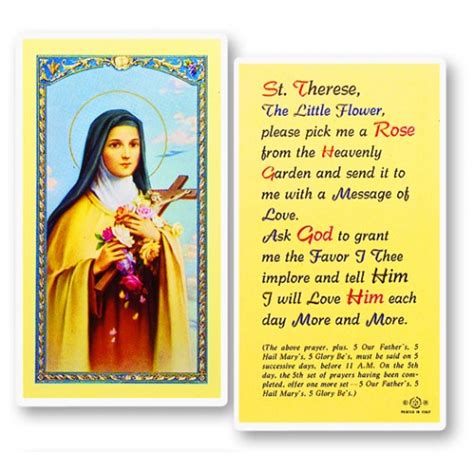 st theresa holy card