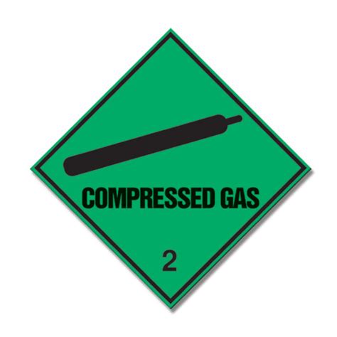 compressed gas diamond safety sign   mm