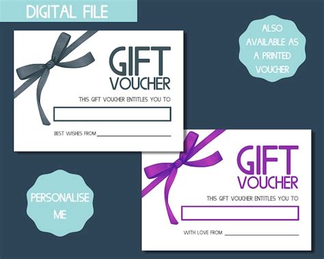 blank gift card printable gift card voucher printable etsy uk