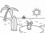 Beach Coloring Pages Kids sketch template