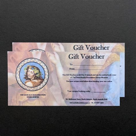 gift voucher double neoclassical design  david roche foundation