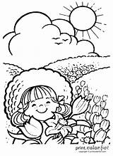 Coloring Sunny Pages Weather Enjoying Drawing Color Girl Print Printable Outside Happy Template Sketch Getcolorings Printcolorfun sketch template