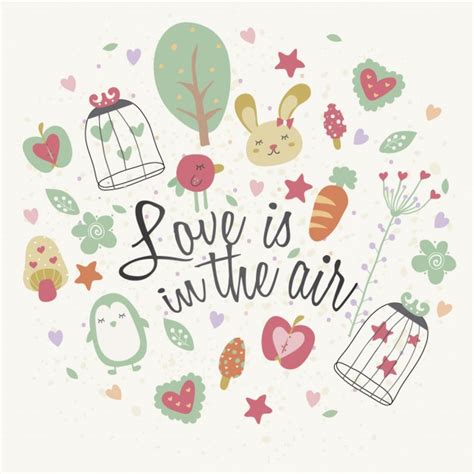 love is in the air illustration vector free download