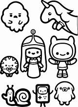 Adventure Time Chibi Characters Coloring Pages Printable Jack Finn Cartoon Kids Categories sketch template