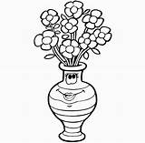 Vase Drawing Flower Flowers Line Sketch Vases Pot Draw Clipart Clip Simple Coloring Drawn Getdrawings Colour Paintingvalley sketch template