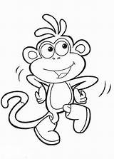 Monkey Coloring Boots Dora Print Clipart Dancing Explorer Library sketch template