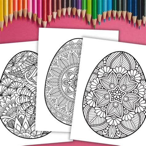 easter egg mandala coloring pages  print