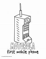 Coloring Pages History Sheets Phone First Motorola Printables sketch template