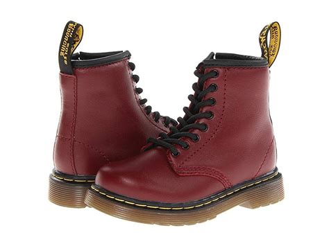 dr martens kids collection  toddler brooklee boot toddler kids shoes cherry red softy