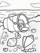 Coloring Pages Sea Shells Seashells Bucket Summer Beach Shell Printable Kids Color Ocean Coloringhome Book Popular Sheets Print Drawing Choose sketch template