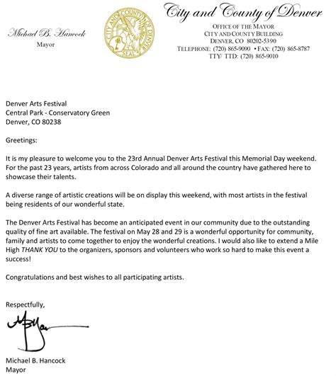 mayor letter