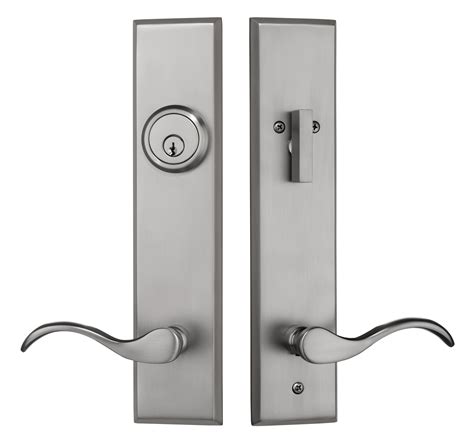 contemporary entry door handleset  brushed nickel