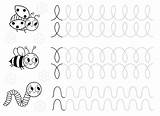 Tracing Handwriting Insects Wavy sketch template